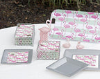 IHR Rosanne Beck Collections Cocktail Beverage Paper Napkins, 20-Count, 5 x 5-Inches, Flamingo Stripe