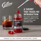 Collins Stemmed Maraschino Cocktail Cherries - Royal Anne Cherries Garnish for Cocktails, Manhattan and Old Fashioned Mix, 10oz