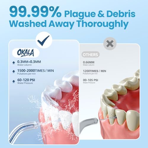 Water Flosser, Water Dental Flosser Pick for Teeth, IPX7 Waterproof Oral Irrigator, 3 Modes 4 Replaceable Jet Tips, Professional Flossing Cleaning Picks for Home Travel Gums, Braces Care (Black)