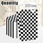 100 Pcs Black and White Checkered Dinner Napkins 3-Ply Race Car Napkins Disposable Guest Hand Towels for Bathroom Racing Party Birthday Checkered Flag Paper Napkin