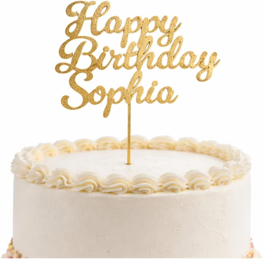 Personalized Birthday Cake Topper Custom Name & Age Cake Decoration for Kids Adults Milestone Birthday Party Decor Keepsake Gift