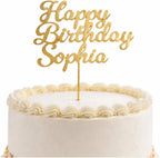 Personalized Birthday Cake Topper Custom Name & Age Cake Decoration for Kids Adults Milestone Birthday Party Decor Keepsake Gift