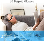 Horizontal Lazy Glasses 90 Degree for Lying Down Reading or Watching TV,Knitting Up Neck Relax, Prism Glasses for Looking Up Playing Mobile,Lightweight and Smooth Comfortable Frame Clear Vision