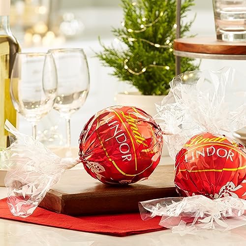 Lindt LINDOR Holiday Milk Chocolate Truffle Candy Maxi Ball, 8.8 oz.