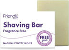 Friendly Soap Handmade Natural Fragrance Free Shaving Soap - Smooth, Gentle, sensitive 95g