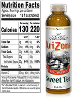 AriZona Sweet Tea Premium Brewed Southern Style, 20 Fl Oz, Pack of 24