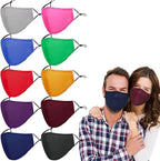 Washable Reusable Cloth Face Masks for Women Men 10 Pack
