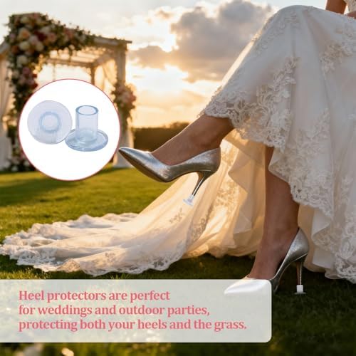 High Heel Protectors,9 Pairs Clear Heel Stoppers for Grass,Heel Replacement Tips for Wedding Mates Bridesmaid,Heel Caps,Heel Protectors for High Heels