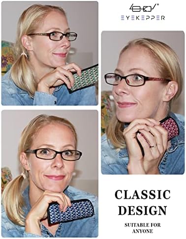 Eyekepper 4 Pairs Reading Glasses for Women Reading Striped Pattern Stylish Reading Eyeglasses