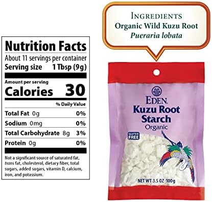 Eden Organic Wild Kuzu Root Starch, Kudzu Powder, Thickener, Macrobiotics, Gluten Free, 3.5 Oz