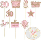 Gyufise 36Pcs Happy 30th Birthday Cupcake Toppers Glitter Rose Gold Thirty Hello 30 Straight Outta 1996 Cupcake Picks Cheers to 30 Years 30 Fabulous Cake Decorations for 30th Birthday Party Supplies