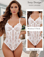 Avidlove Sexy Lingerie for Women Lace Teddy Bodysuit Deep V Cut Out Babydoll One Piece lingerie