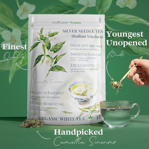 TODICAMP Premium Silver Needle Tea - 1 lb of Premium White Tea Loose Leaf