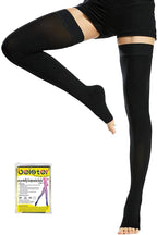 Beister Medical Thigh High Compression Stockings with Silicone Band for Women & Men, 20-30 mmHg Open Toe Graduated Support Socks, Compression Hoses for Varicose Veins, Edema, Flight, DVT, Leg Pain