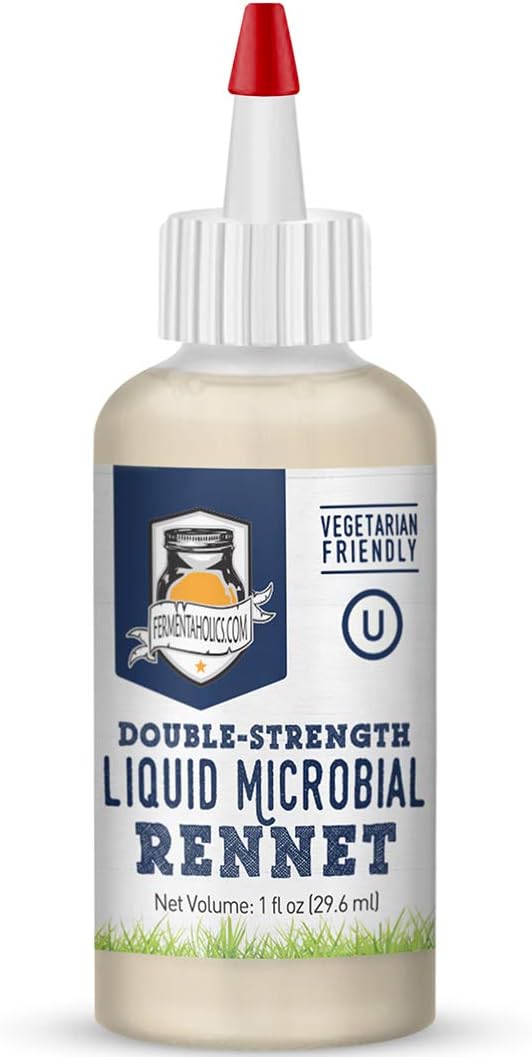 Liquid Microbial Rennet For Cheese Making, Vegetarian Milk Coagulant - 1 fl oz