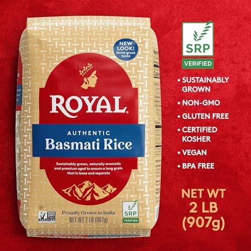 Royal - Naturally Aged Authentic Long Grain Indian White Basmati Rice - 4 lb