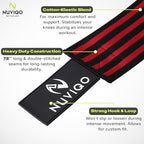 Nuviqo Knee Wraps (Pair) for Weightlifting – 78 Inch Maximum Compression