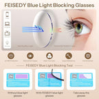 FEISEDY Progressive Multifocal Reading Glasses for Women Men Blue Light Blocking Near-Far Dual Use Sports Square Frame B0397