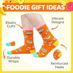HAPPYPOP Food Socks for Women - Funny Popcorn Pizza Ramen Ice Cream Gifts for Teen Girls