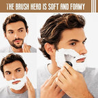 2 Pack Men Shaving Brush, Soap Synthetic Hair Tool & wet Shave Using Cream with Hard Wood Handle Synthetic Travel Paint Brush for Men Valentine Gifts Hair Salon Tool Home(Brown, Black,stylish)