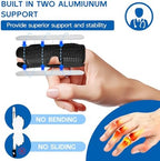 2 Pcs Finger Splints, Trigger Finger Splint Built in 2 Aluminum Bar Mallet Finger Support Brace Finger Straightener for Arthritis Pain Relief & Broken Knuckle Immobilisation (Black)