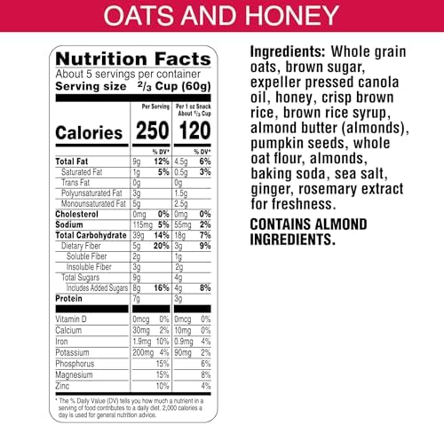 Bear Naked Granola Cereal, Whole Grain Granola, Breakfast Snacks, Oats and Honey, 11oz Bag (1 Bag)