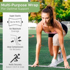 Premium Elastic Bandage Wrap (6" 6 Pack) - Hook & Loop Fasteners at Both Ends - Latex Free Hypoallergenic Compression Roll - Reusable Bandages for Waist, Legs, Elbow & Knee Wrap