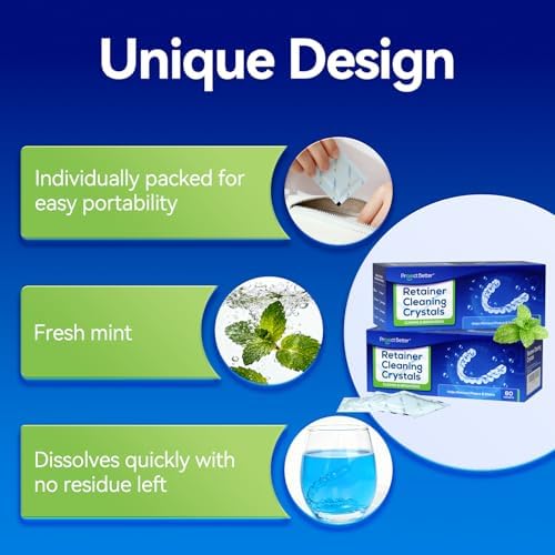 Cleaning Crystals for Clear Dentures and Retainers, (60 Packets)