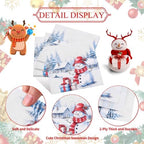 40 Pack Christmas Snowman Paper Napkins – 13 x 13 Inches Unfolded, Disposable Holiday Napkins with Snowman, Gift Boxes, and Winter Scenery Designs for Christmas Parties and Holiday Table Decorations