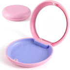 JMU Retainer Case, Orthodontic Retainer Case with Mirror, Pink