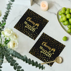 Horaldaily 100 New Year 2026 Disposable Paper Decorative Luncheon Napkins, Cheers to 2026 Gold Foil Dots Hand Towel for Party Lunch Dinner Kitchen Bathroom