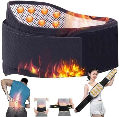 XGOPTS Self Heating Back Brace Support Lower Pain Back Supports Brace Belt Magnetic Heated Back Brace Waist Supports Belt Breathable Lumbar Support Belts Warmer Pain Relief Waist Heating Belts