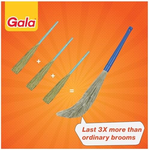 Gala No Dust Broom For Floor Cleaning, broom stick for home floor cleaning, Jhadu for home cleaning, Made of washable Fibers (Pack of 1)