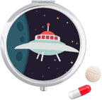 Universe and Alien UFO Pill Case Pocket Medicine Storage Box Container Dispenser