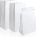BadenBach 50 Pack 12 Lb White Paper Lunch Bags, 12.5" x 7" x 4.3" Large Bread Bags Bulk, Heavy Duty kraft Paper Sacks for Grocery Wrapping, Retail Shopping, Bakery, Party Favors