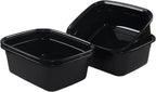 Kekow 14 Quart Plastic Dish Pan, Black Washing Basin, Black