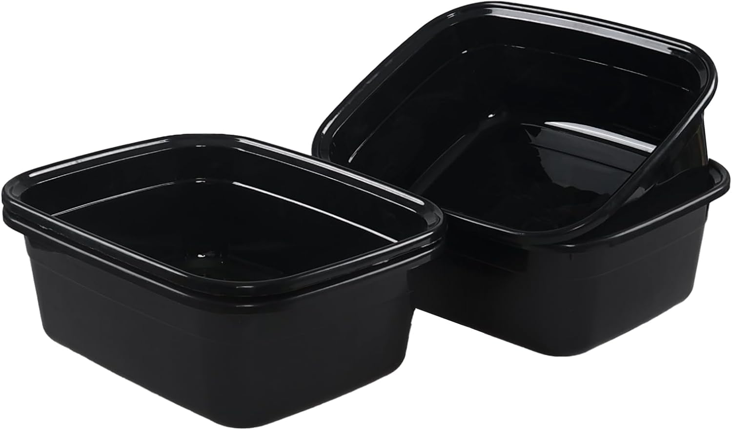 Kekow 14 Quart Plastic Dish Pan, Black Washing Basin, Black
