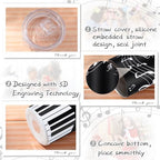 Umigy 2 Pieces Piano Gift for Teacher Graduation Player Pianist Lovers, Guitars Tumbler Mug with Lid Straw and Brush, 20 oz Musical Note Travel Coffee Mug Stainless Steel Cup