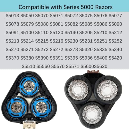 SH50 Whole Head Replacement Head Compatible with Philips Series 5000 Electric Shaver Complete Head for Razor Series S5000 Model ATXX, PTXX, S5xxx, PT8xx, PT7xx, AT8xx, AT7xx