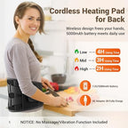 Comfytemp Far Infrared Cordless Heating Pad for Back, FSA Eligible HSA, 17 Tourmaline Stones FIR Wireless Portable Rechargeable Mothers Day Lower Back Heat Belt Wrap,3 Heat 15-45mins (No Massage)