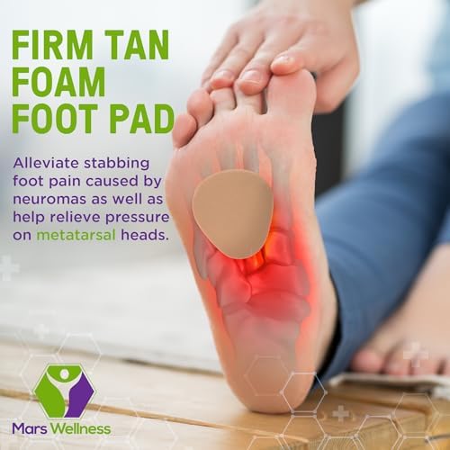 Metatarsal Firm Tan Foam Foot Pad - 1/4" Thick Foam Pad Cushions - 6 Pairs (12 Pieces)