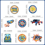 Ercadio 40 Pack Edible Dart War Party Cupcake Toppers Dart War Cake Picks Kids Birthday Gun Picks Target Bullet Dart War Party Baby Shower Decoration Supplies