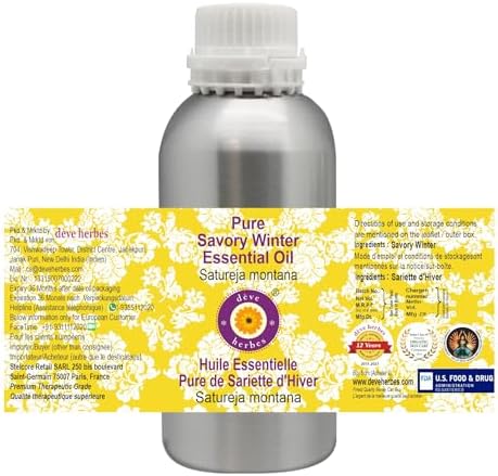 Deve Herbes Pure Savory Winter Essential Oil (Satureja Montana) Steam Distilled 630ml (21 oz)