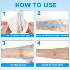 Hion (F.D.A Approved) Tattoo Aftercare Waterproof Bandage Transparent Film Dressing 50 Pre-Cut Sheets 6 x 6Inch Tattoo Cover Up Tape Second Skin Adhesive Bandage Wound Cover for Swimming Shower Shield