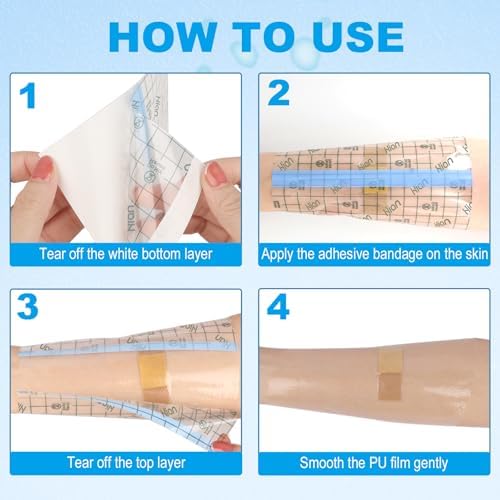 Hion (F.D.A Approved) Tattoo Aftercare Waterproof Bandage Transparent Film Dressing 4 Inch x 11 Yard Roll Tattoo Cover Up Tape Second Skin Adhesive Bandage Wound Cover for Swimming Shower Shield