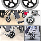 WORDFUN 6" 7" 8" Solid Tyre, Black Grey (2 Pcs), Front Wheel Tires for Wheelchair, Wheelchair Caster Wheel, Antiwear, Front Wheels Replacement Parts, Non-Slip