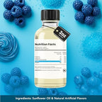 Dolce Flav Blue Raspberry Extract – 2 Ounce Oil-Soluble Kosher, Sugar-Free, Concentrated Blue Raspberry Flavoring for Baking, Chocolates & Desserts, Includes Measured Dropper