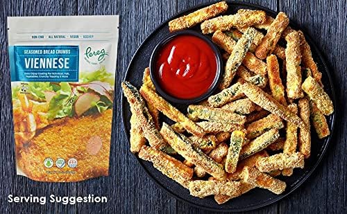 Pereg Bread Crumbs Viennese (12 Oz) - Crispy Crunchy Breadcrumbs for Coating & Stuffing - Coat Schnitzel, Vegetables, Fish, Meatballs - Kosher Certified - Resealable Packaging