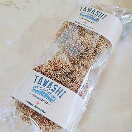 Japan Handcrafted Tawashi Brush Set of 2 - Natural Palm Fiber Scrubber for Eco-Friendly Cleaning of Pots, Pans, and Vegetables - Handheld and Long-Lasting