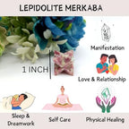 Jet Lepidolite Merkaba Star 1 Inch – Healing Crystal Sacred Geometry Stone for Meditation, Reiki, Chakra Balancing & Spiritual Growth